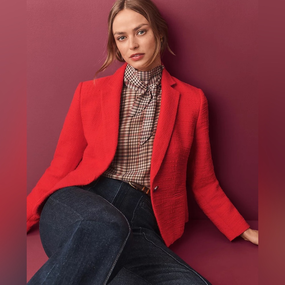 NWT Ann Taylor The Newbury Blazer in Tweed